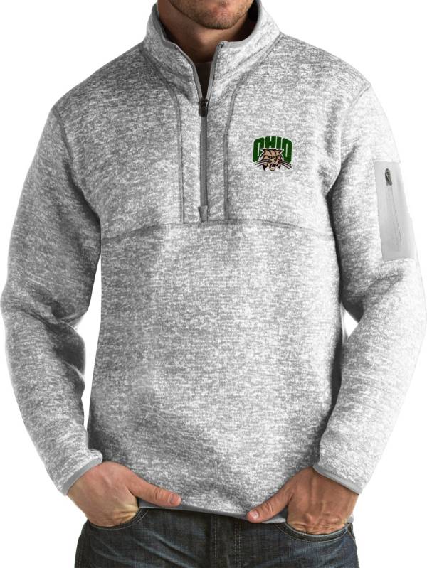 Antigua Men's Ohio Bobcats Grey Fortune Pullover Jacket