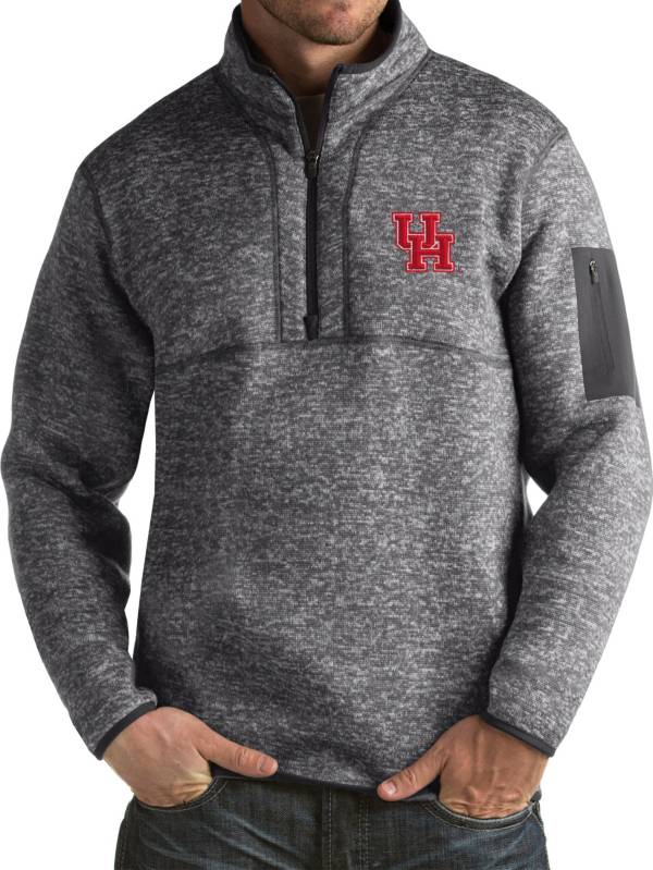 Antigua Men's Houston Cougars Grey Fortune Pullover Jacket