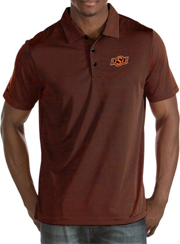 Antigua Men's Oklahoma State Cowboys Black Quest Polo