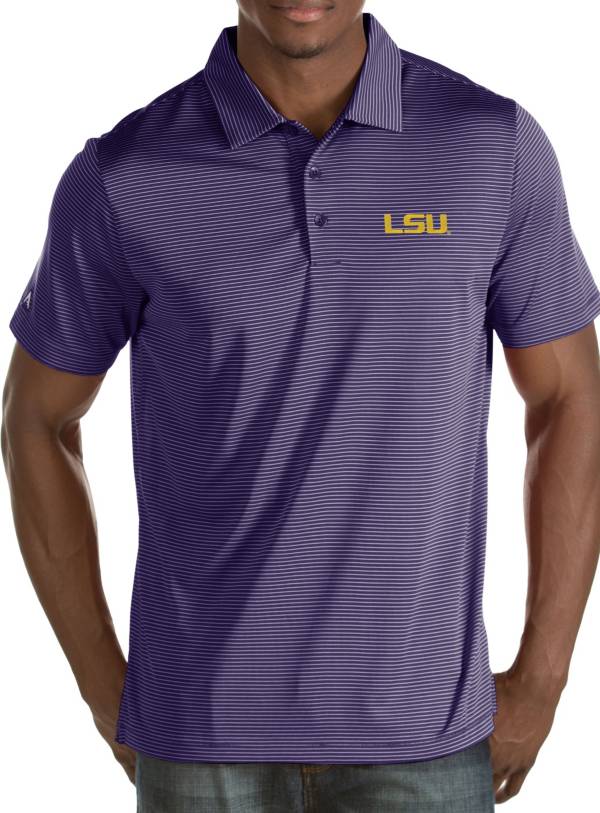 Antigua Men's LSU Tigers Purple/White Quest Polo