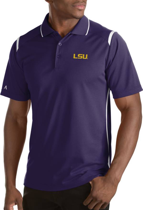 Antigua Men's LSU Tigers Merit Xtra-Lite White Polo