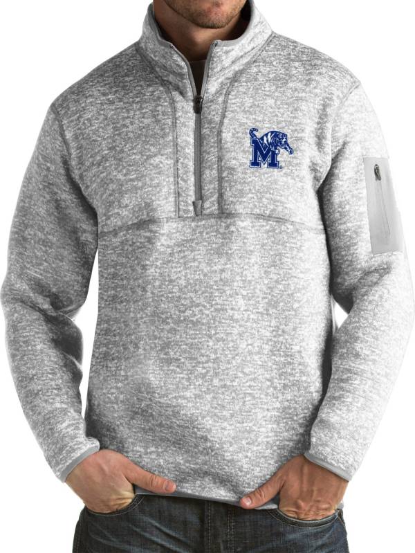 Antigua Men's Memphis Tigers Grey Fortune Pullover Jacket product image
