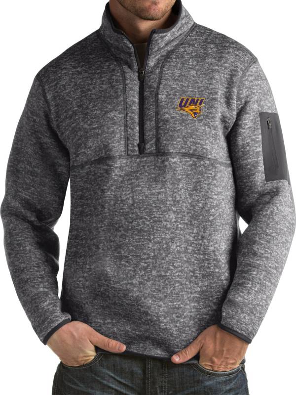 Antigua Men's Northern Iowa Panthers Grey Fortune Pullover Jacket