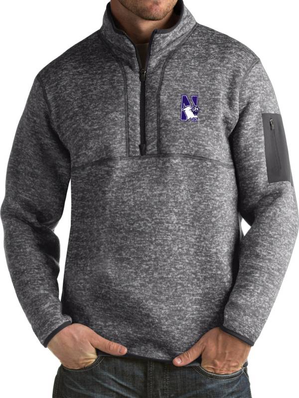 Antigua Men's Northwestern Wildcats Grey Fortune Pullover Jacket