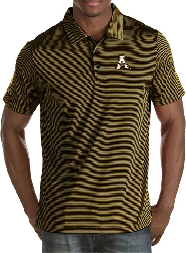 Antigua Men's Appalachian State Mountaineers Black Quest Polo