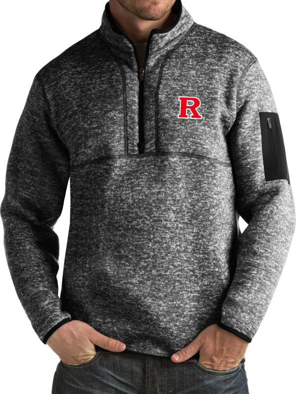 Antigua Men's Rutgers Scarlet Knights Black Fortune Pullover Jacket