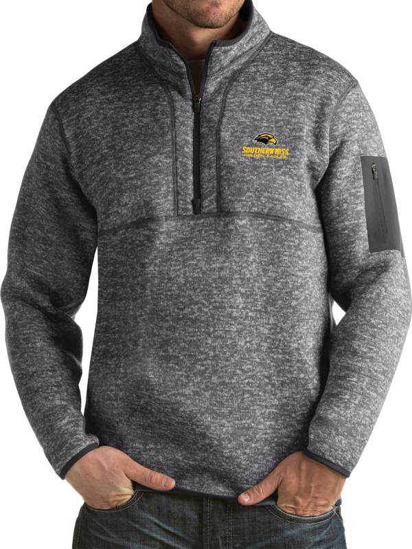 Antigua Men's Southern Miss Golden Eagles Grey Fortune Pullover Jacket