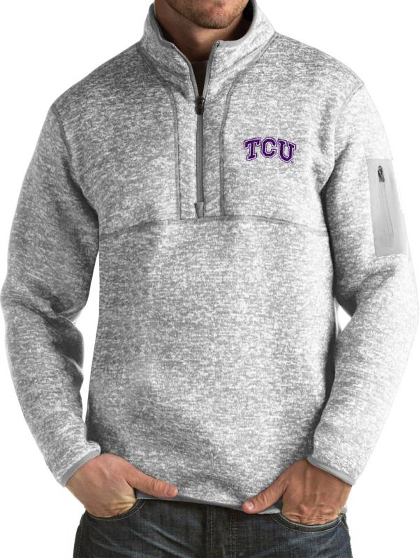 Antigua Men's TCU Horned Frogs Grey Fortune Pullover Jacket