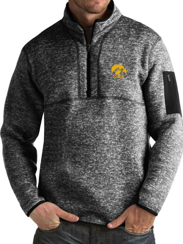 Antigua Men's Iowa Hawkeyes Black Fortune Pullover Jacket