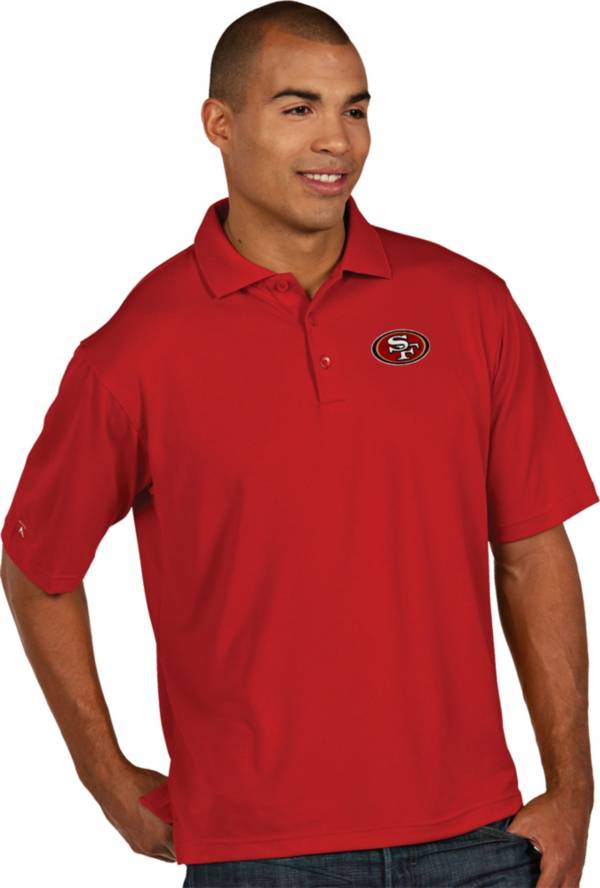 Antigua Men's San Francisco 49ers Pique Xtra-Lite Red Polo