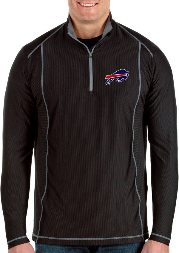 Antigua Men's Buffalo Bills Tempo Black Quarter-Zip Pullover