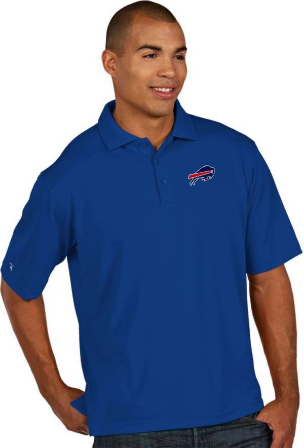 Antigua Men's Buffalo Bills Pique Xtra-Lite Royal Polo