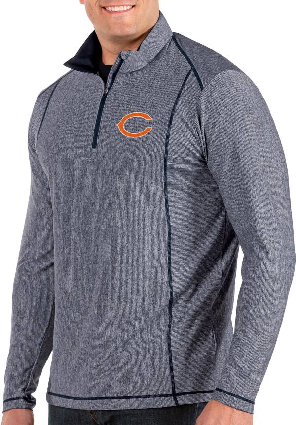 Antigua Men's Chicago Bears Tempo Navy Quarter-Zip Pullover