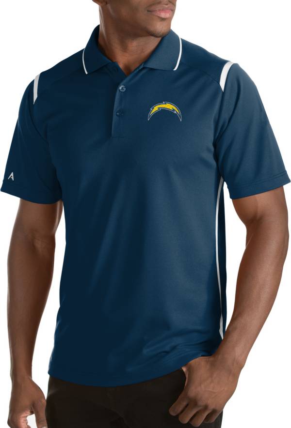 Antigua Men's Los Angeles Chargers Merit Navy Xtra-Lite Polo