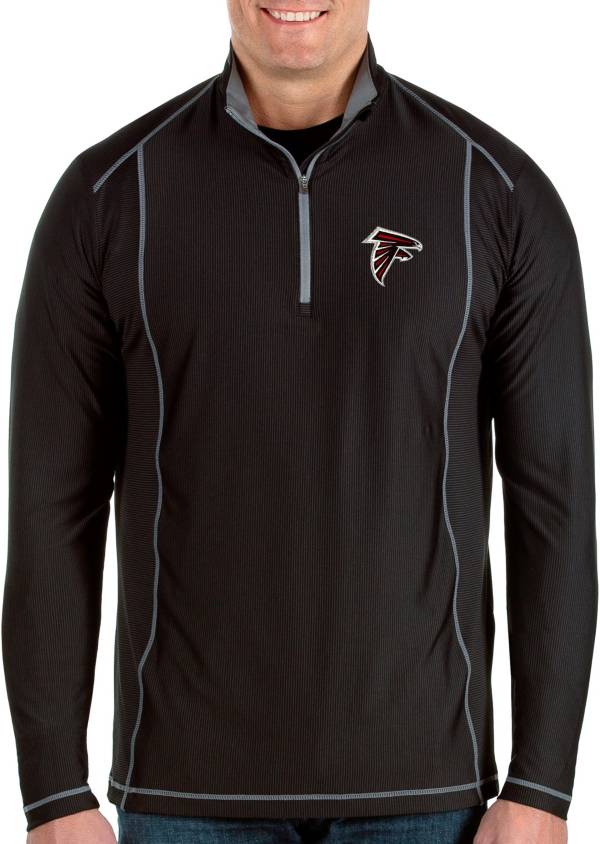 Antigua Men's Atlanta Falcons Tempo Black Quarter-Zip Pullover