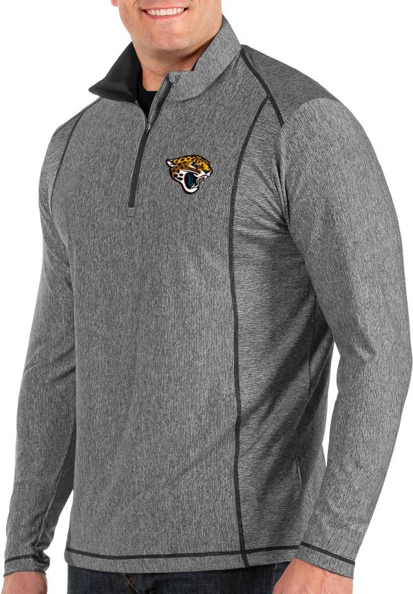 Antigua Men's Jacksonville Jaguars Tempo Grey Quarter-Zip Pullover