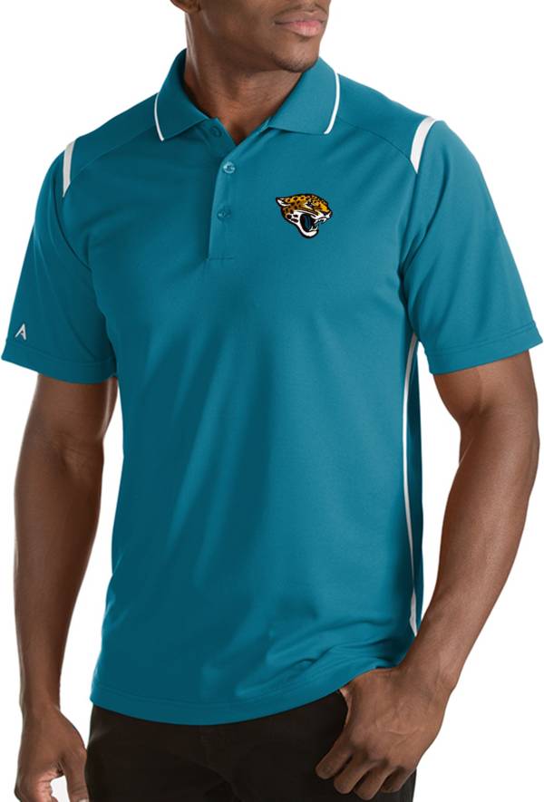 Antigua Men's Jacksonville Jaguars Merit Teal Xtra-Lite Polo