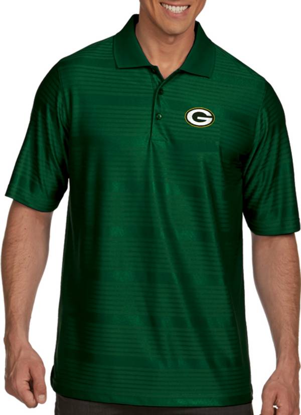 Antigua Men's Green Bay Packers Illusion Green Xtra-Lite Polo