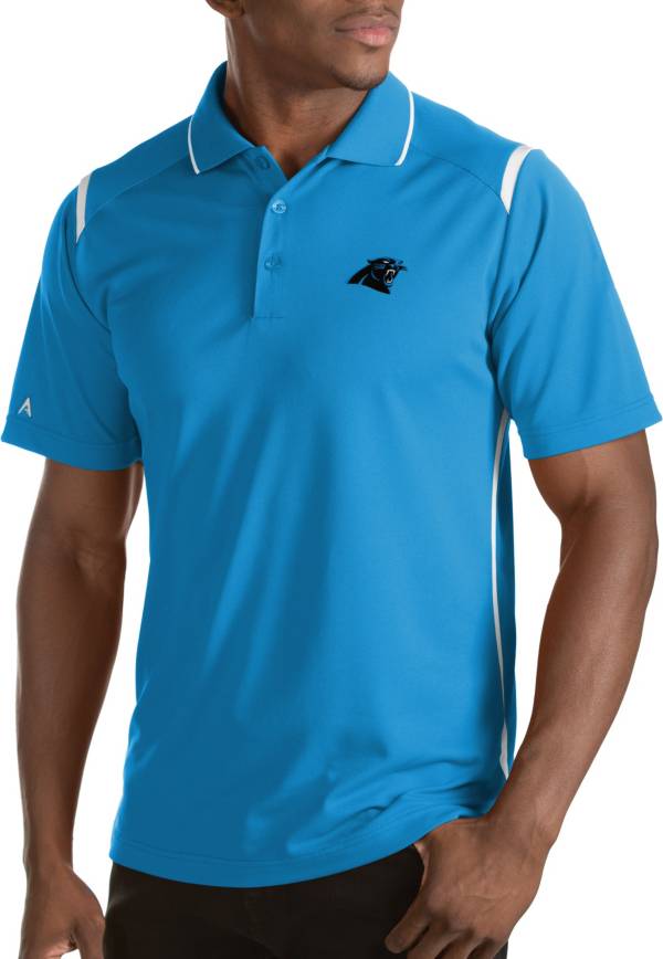 Antigua Men's Carolina Panthers Merit Xtra-Lite Blue Polo