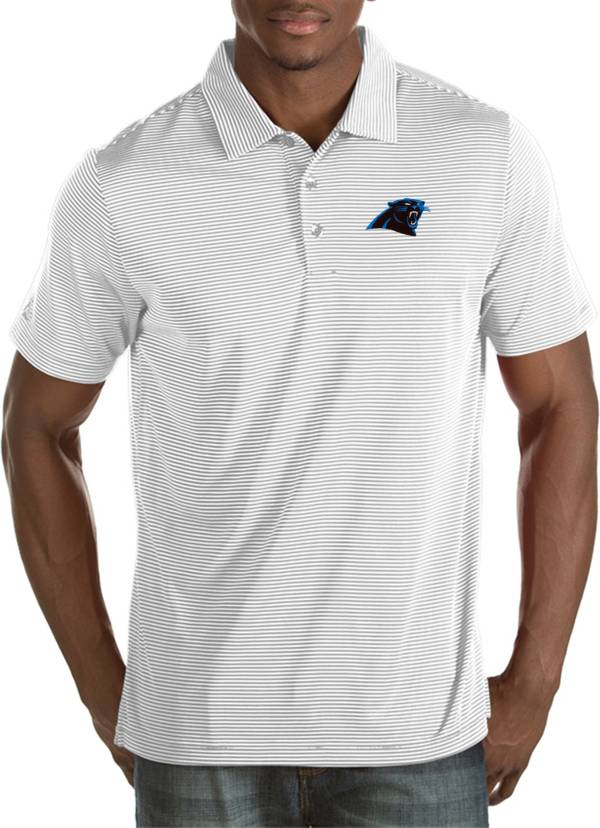 Antigua Men's Carolina Panthers Quest White Polo