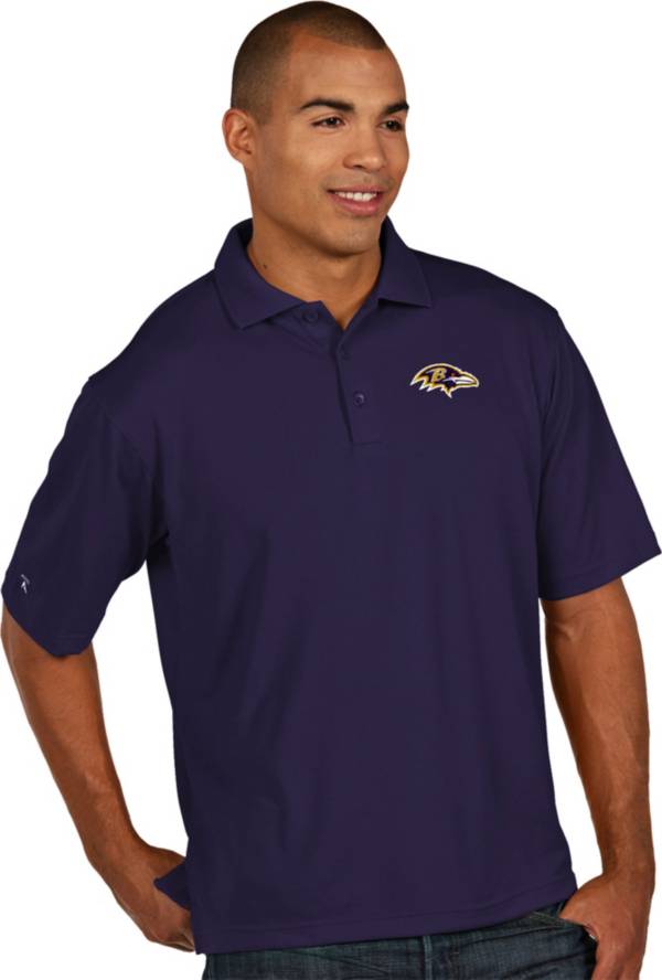 Antigua Men's Baltimore Ravens Pique Xtra-Lite Purple Polo