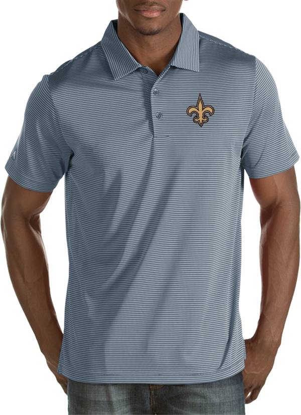 Antigua Men's New Orleans Saints Quest Grey Polo