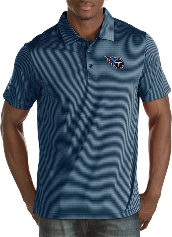 Antigua Men's Tennessee Titans Quest Navy Polo