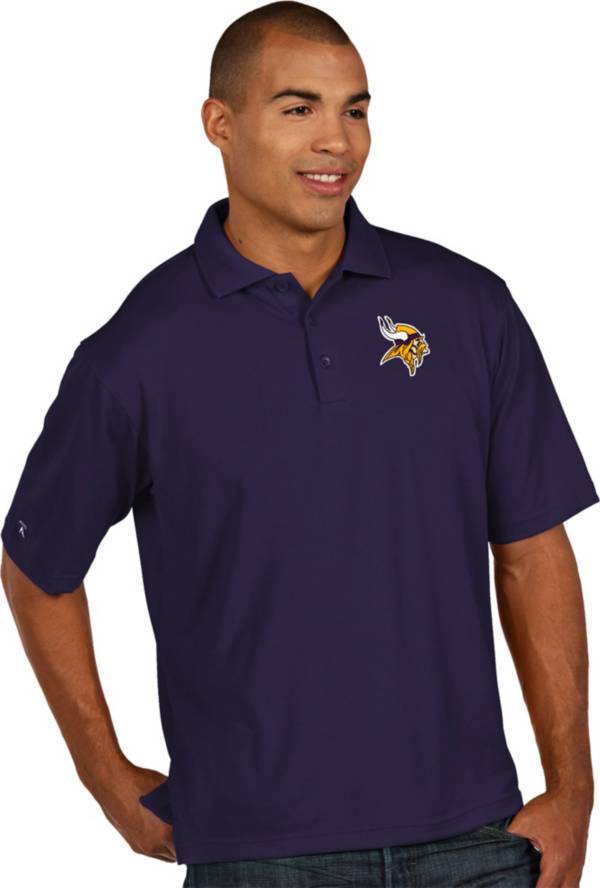 Antigua Men's Minnesota Vikings Pique Xtra-Lite Purple Polo