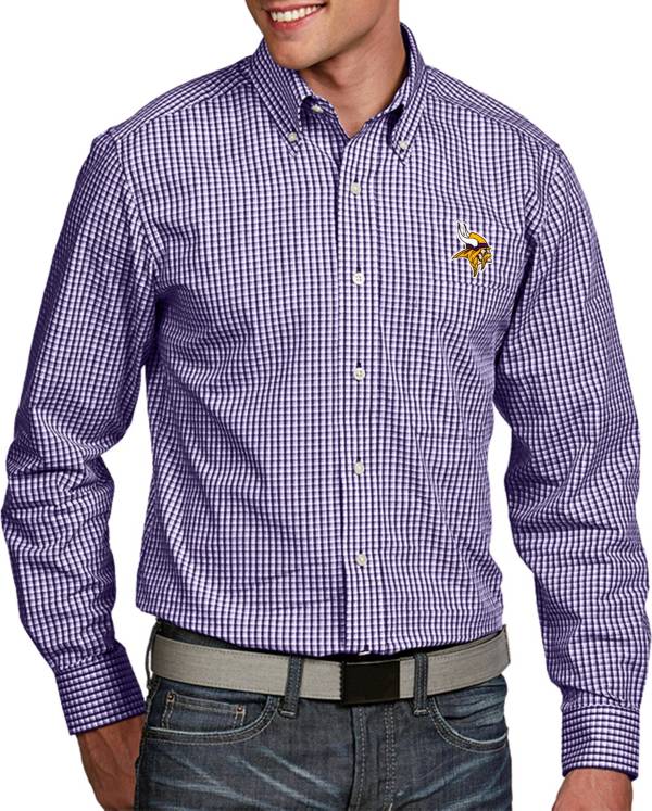 Antigua Men's Minnesota Vikings Associate Button Down Dress Shirt