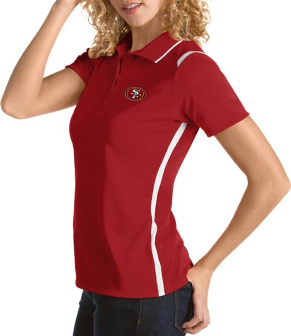 Antigua Women's San Francisco 49ers Merit Red Xtra-Lite Pique Polo