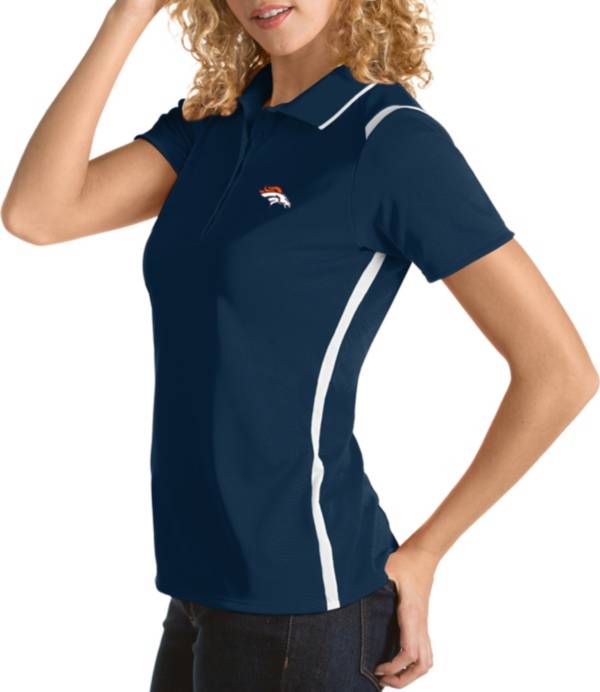 Antigua Women's Denver Broncos Merit Navy Xtra-Lite Pique Polo