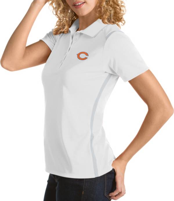 Antigua Women's Chicago Bears Merit White Xtra-Lite Pique Polo