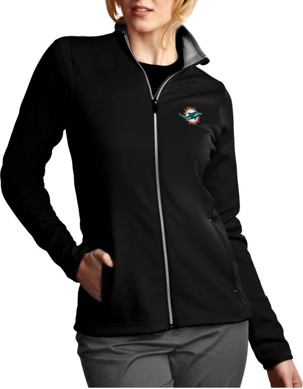 Antigua Women's Miami Dolphins Leader Full-Zip Black Jacket
