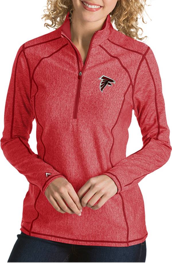 Antigua Women's Atlanta Falcons Tempo Red Quarter-Zip Pullover