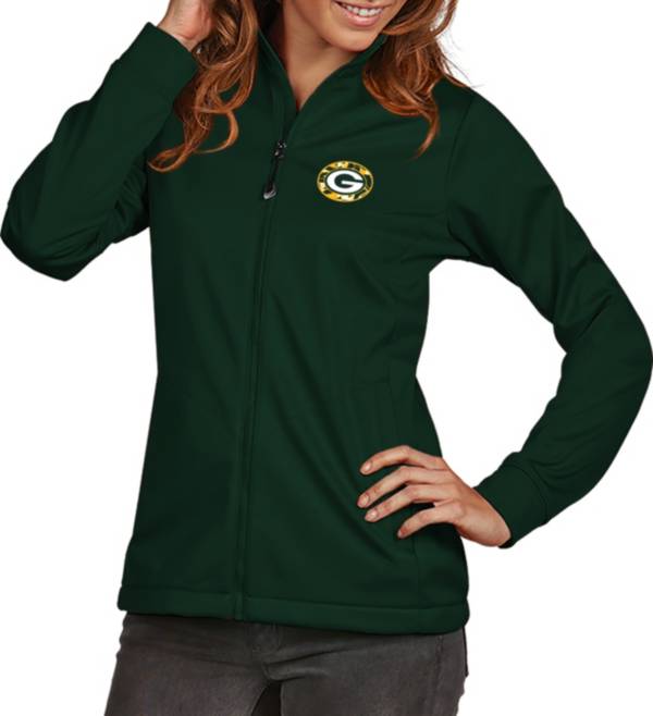 Antigua Women's Green Bay Packers Quick Snap Logo Green Golf Jacket