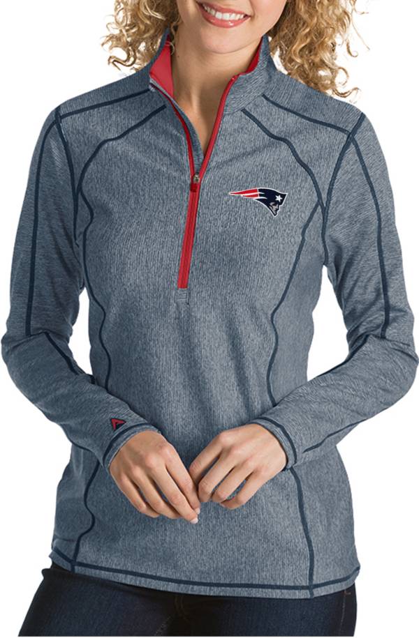 Antigua Women's New England Patriots Tempo Navy Quarter-Zip Pullover