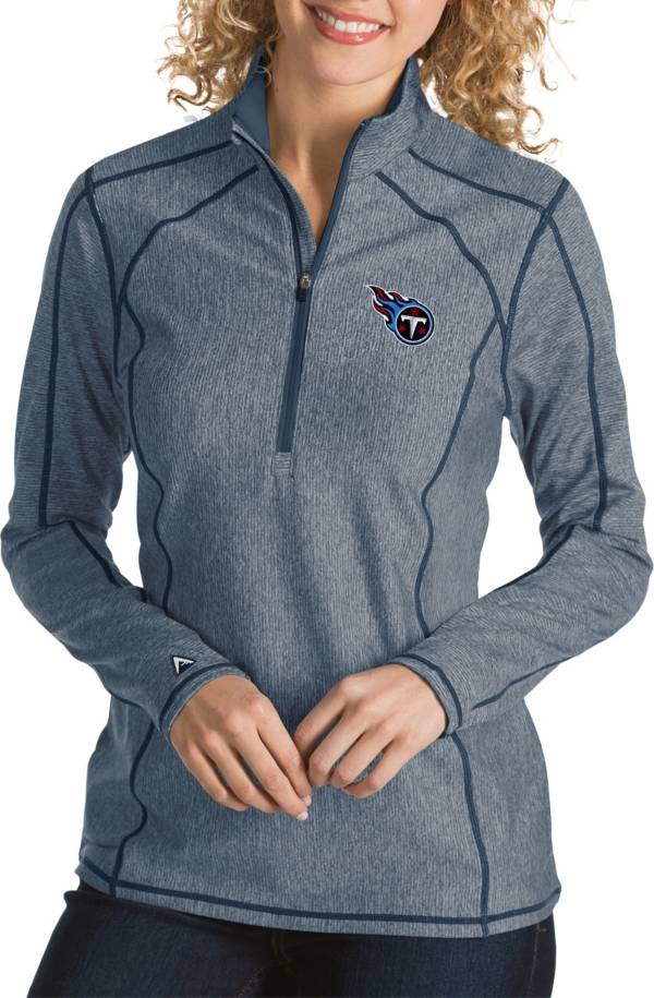 Antigua Women's Tennessee Titans Tempo Navy Quarter-Zip Pullover