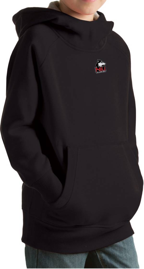 Antigua Youth Northern Illinois Huskies Black Victory Pullover Hoodie