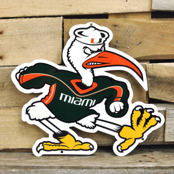 Authentic Street Signs Miami Hurricanes Steel Mascot Sign