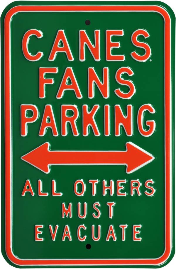 Authentic Street Signs Miami Hurricanes Parking Sign