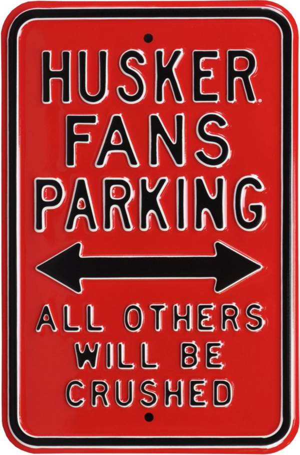 Authentic Street Signs Nebraska Cornhuskers Parking Sign product image