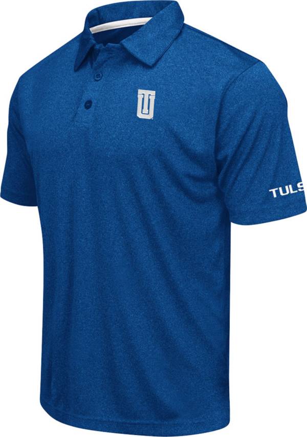 Colosseum Men's Tulsa Golden Hurricane Blue Axis Polo
