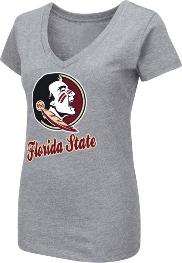 Colosseum Women's Florida State Seminoles Grey Dual Blend V-Neck T-Shirt product image