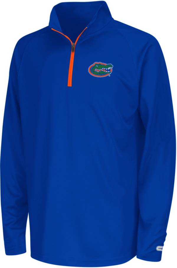 Colosseum Youth Florida Gators Blue Draft Performance Quarter-Zip Pullover Shirt