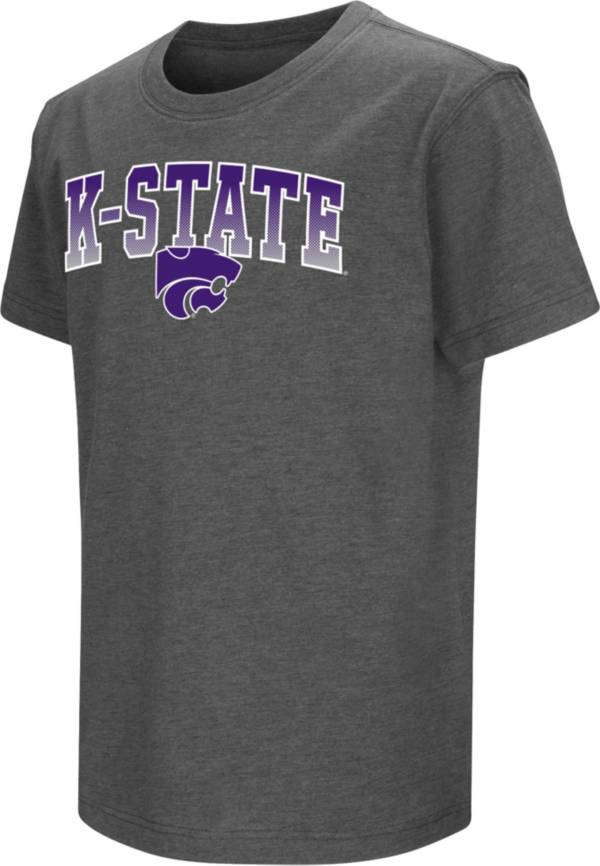 Colosseum Youth Kansas State Wildcats Grey Dual Blend T-Shirt