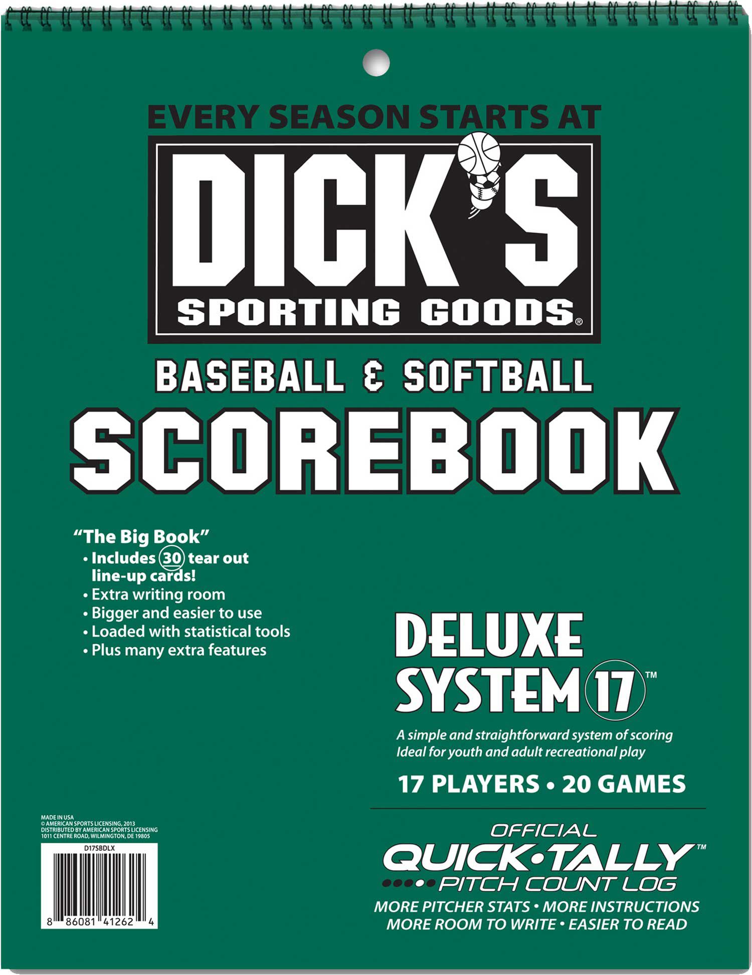 DICK'S Sporting Goods Deluxe Baseball/Softball Scorebook | DICK'S ...