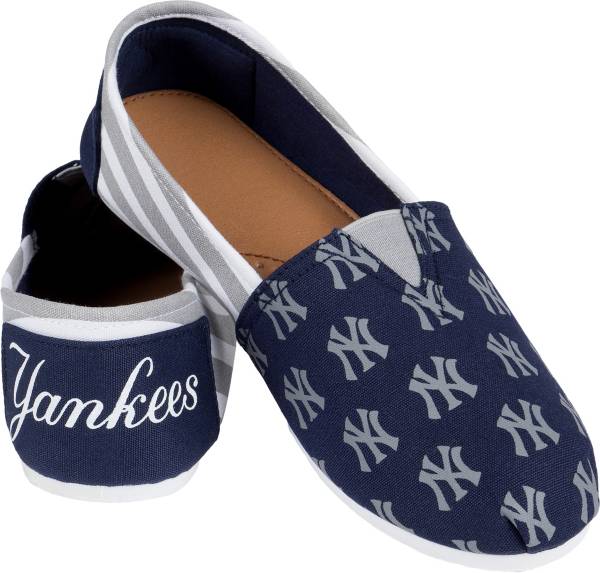 FOCO New York Yankees Striped Canvas Shoes