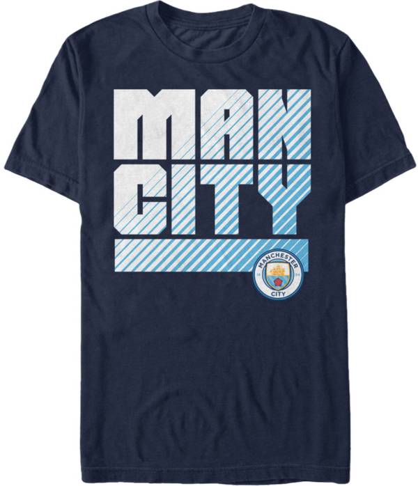 Fifth Sun Men's Manchester City Wordmark Navy T-Shirt