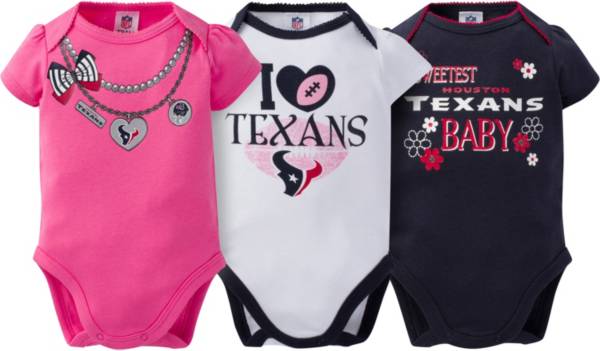 Gerber Infant Girl's Houston Texans 3-Piece Onesie Set