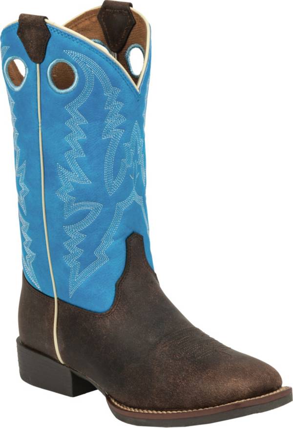 Justin Kids' Chocolate Brown Buffalo Bent Rail Western Boots